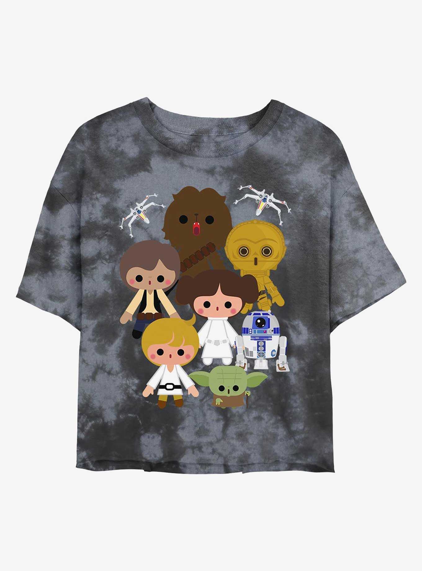 Star Wars Heroes Kawaii Tie-Dye Womens Crop T-Shirt, , hi-res