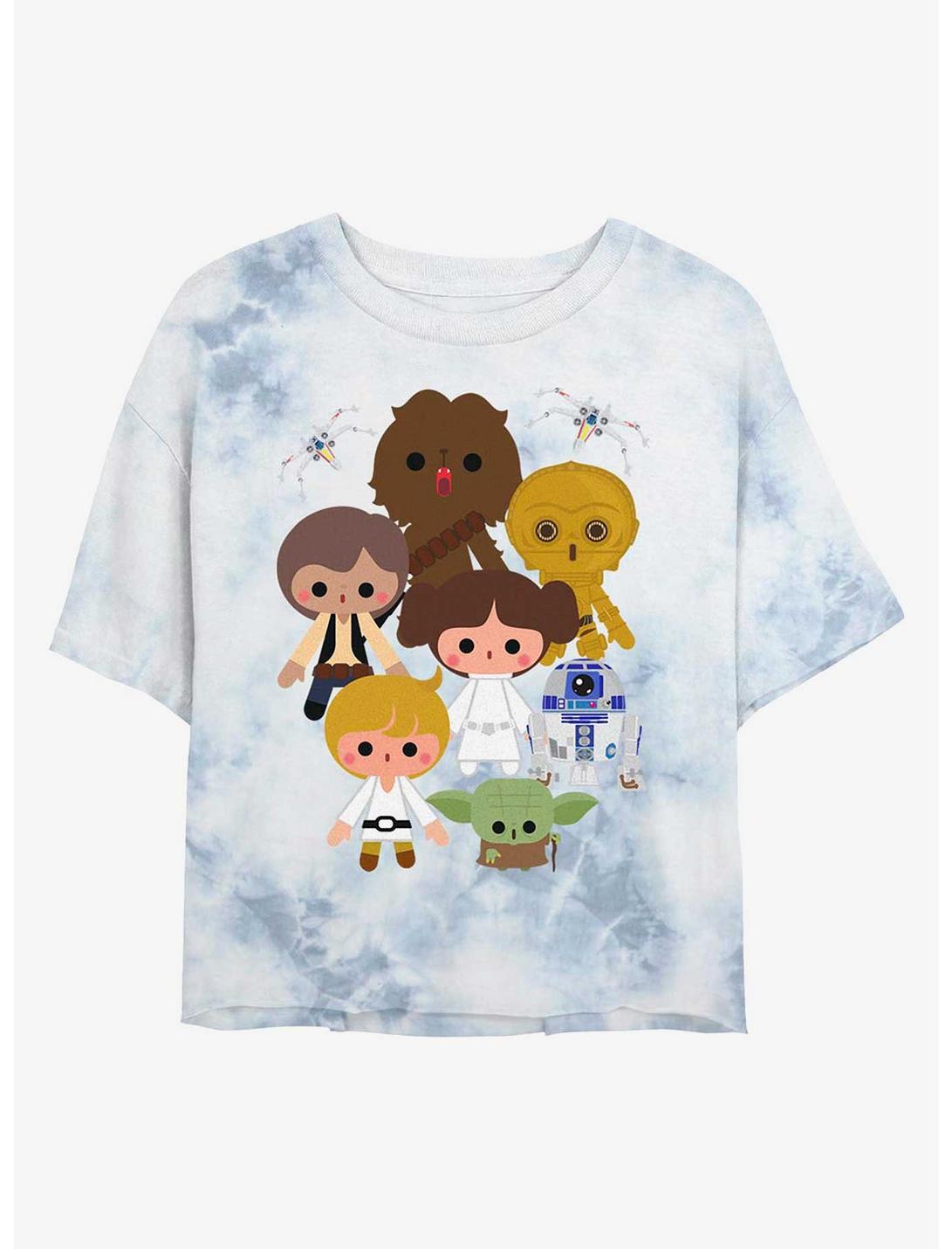 Star Wars Heroes Kawaii Tie-Dye Womens Crop T-Shirt, WHITEBLUE, hi-res