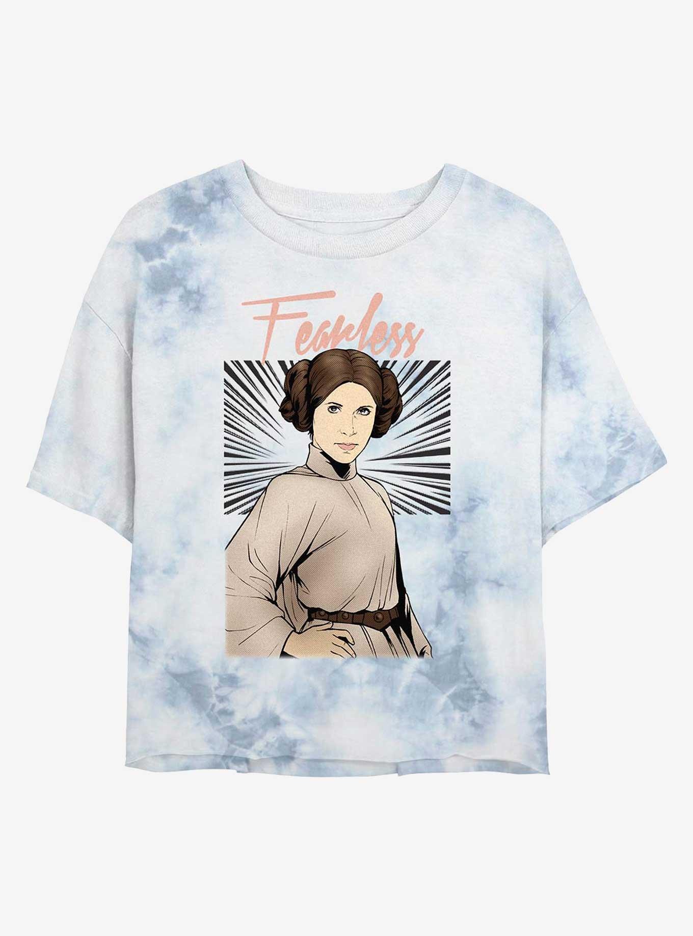 Star Wars Leia Fearless Tie-Dye Womens Crop T-Shirt, , hi-res