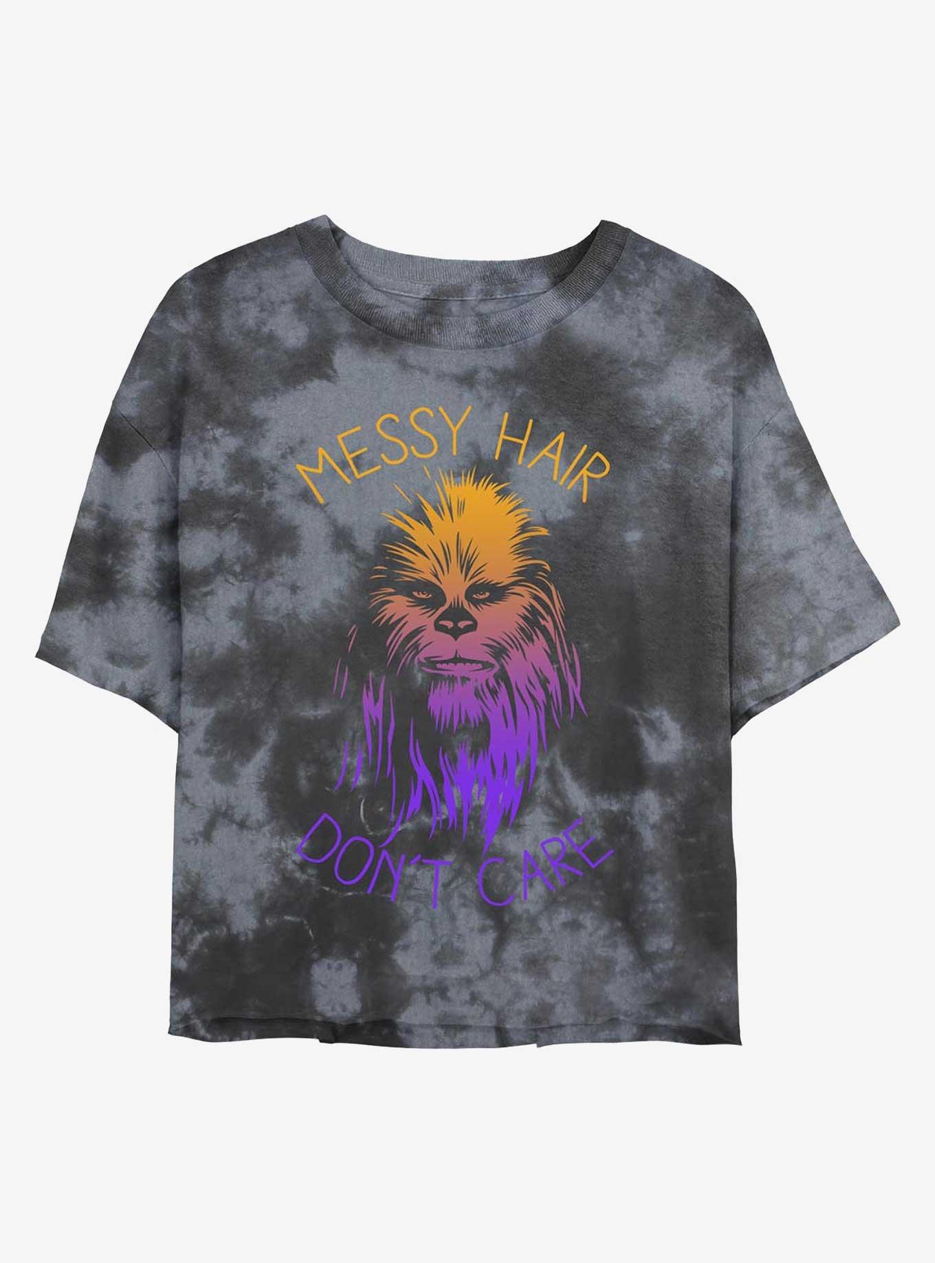 Star Wars Messy Hair Don't Care Tie-Dye Womens Crop T-Shirt, , hi-res