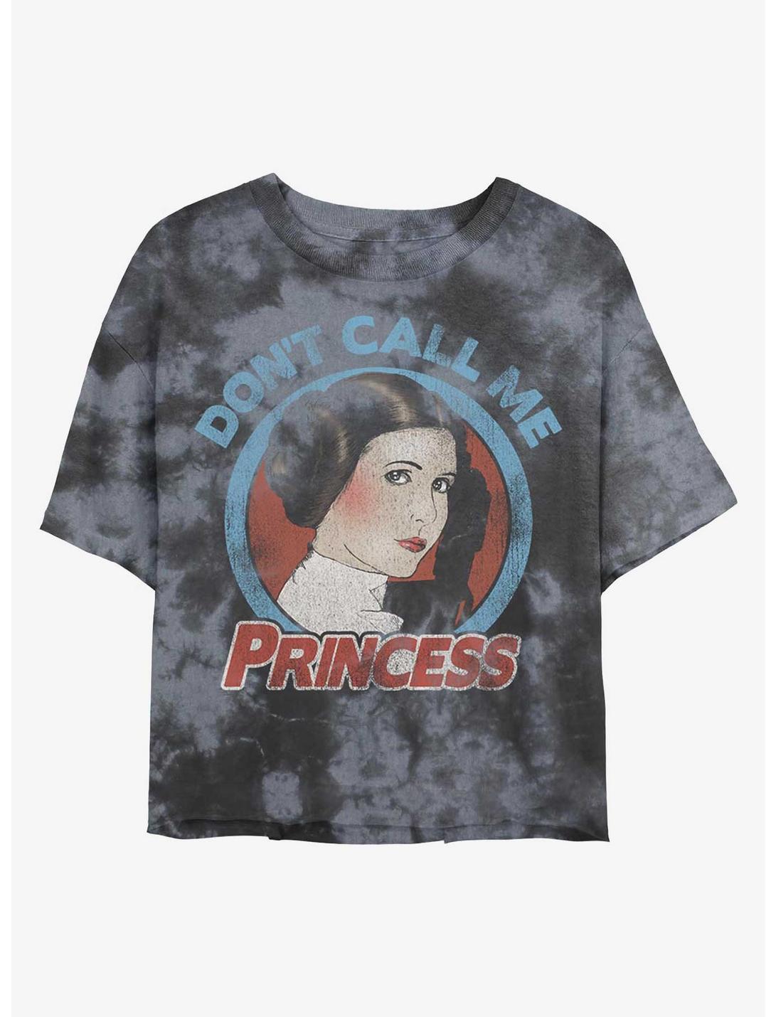 Star Wars Princess Leia Tie-Dye Womens Crop T-Shirt, BLKCHAR, hi-res