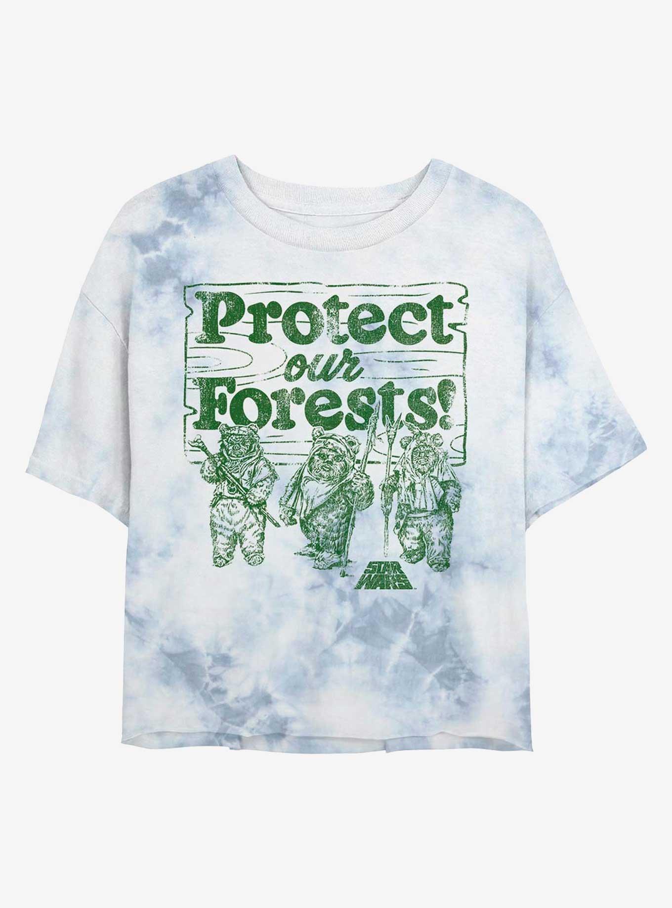 Star Wars Protect Our Forests! Tie-Dye Womens Crop T-Shirt, , hi-res