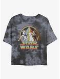 Star Wars Psychedelic Print Tie-Dye Womens Crop T-Shirt, BLKCHAR, hi-res