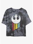 Star Wars Rainbow Rebel Logo Tie-Dye Womens Crop T-Shirt, BLKCHAR, hi-res
