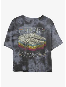 Plus Size Star Wars Retro Color Logo Tie-Dye Womens Crop T-Shirt, , hi-res
