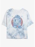 Star Wars Retro R2D2 Tie-Dye Womens Crop T-Shirt, WHITEBLUE, hi-res