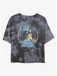 Star Wars Vintage Print Icon Tie-Dye Womens Crop T-Shirt, BLKCHAR, hi-res