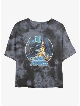 Star Wars Vintage Print Icon Tie-Dye Womens Crop T-Shirt, , hi-res