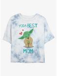 Star Wars Yoda Best Mom Hearts Tie-Dye Womens Crop T-Shirt, WHITEBLUE, hi-res