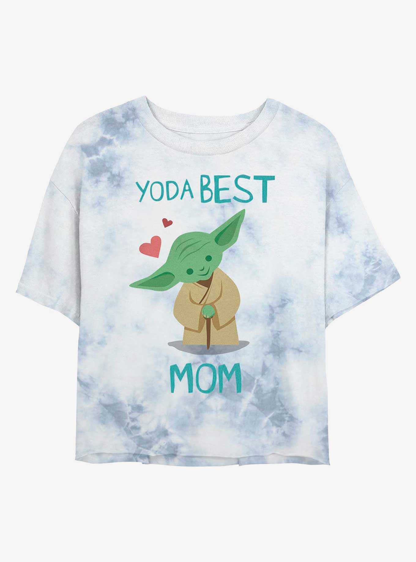 Star Wars Yoda Best Mom Hearts Tie-Dye Womens Crop T-Shirt, , hi-res