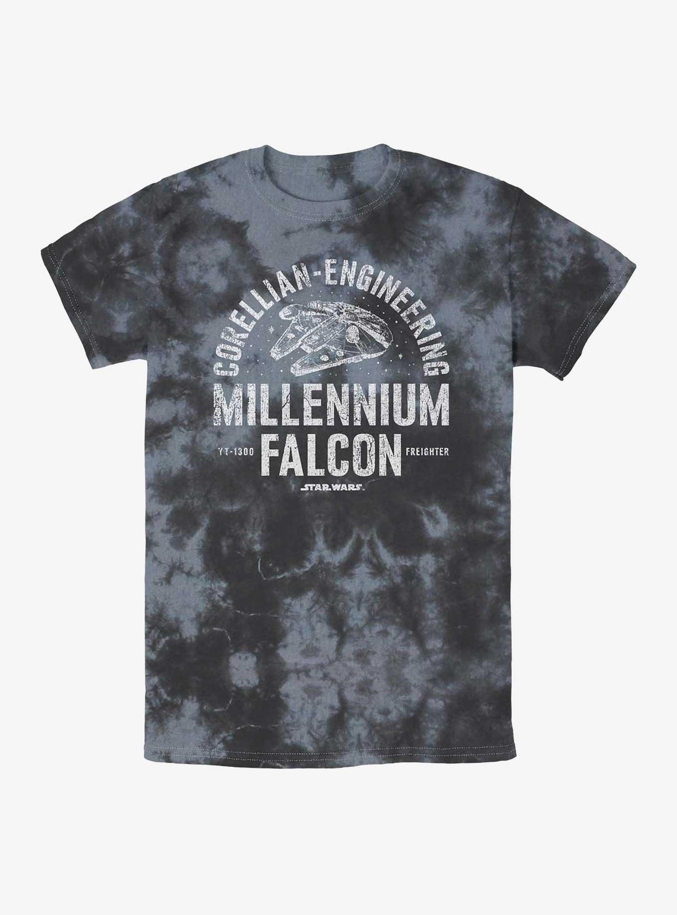 Star Wars Corellian-Engineering Millenium Falcon Tie-Dye T-Shirt, BLKCHAR, hi-res