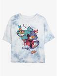 Disney Aladdin Vintage Poster Tie-Dye Womens Crop T-Shirt, WHITEBLUE, hi-res
