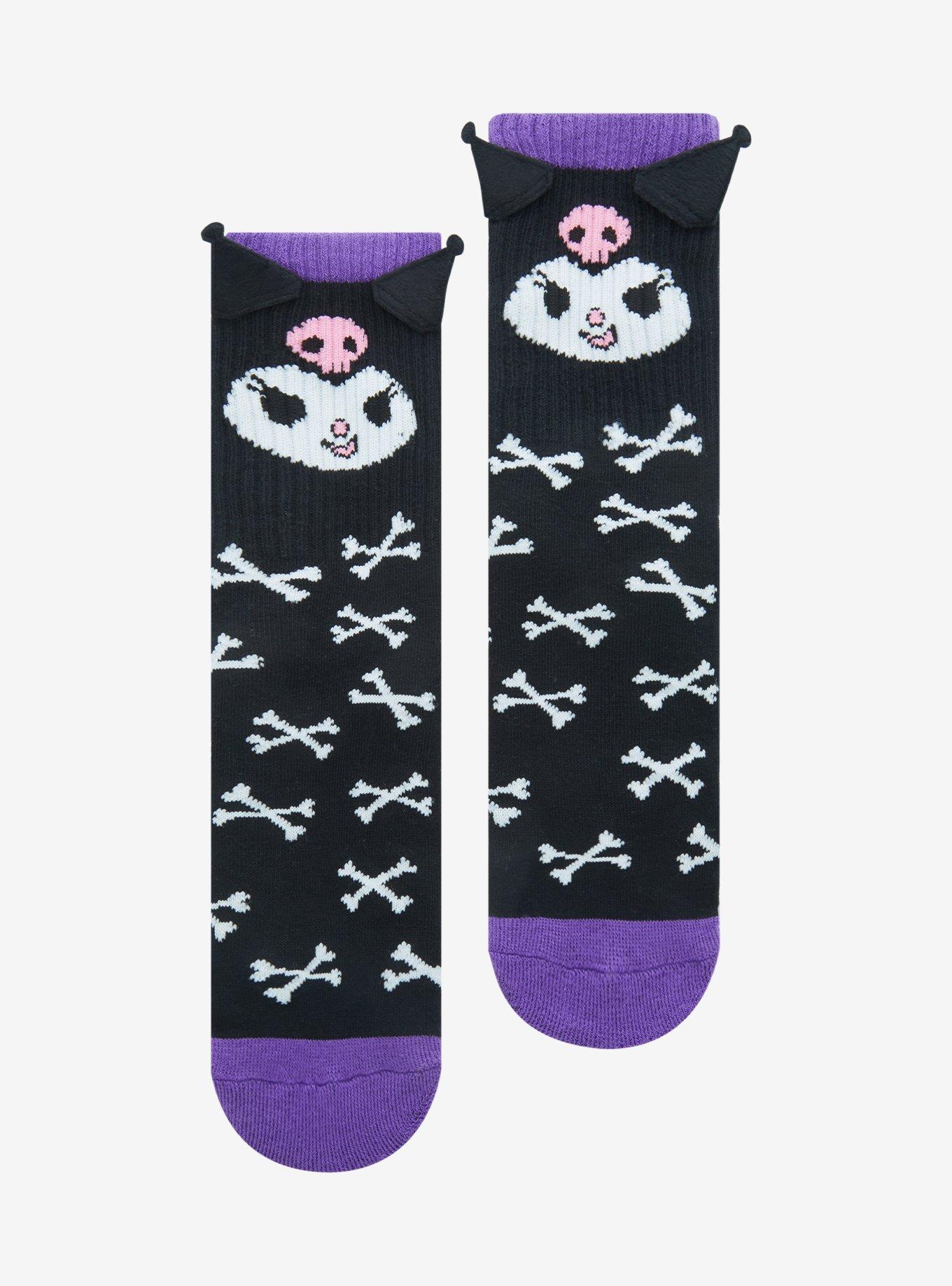 Kuromi Crossbones Figural Crew Socks, , hi-res