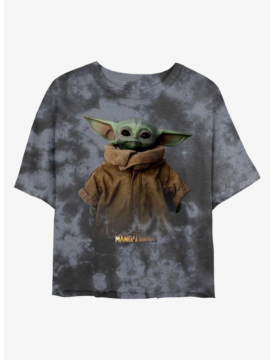Star Wars The Mandalorian The Child Portrait Tie-Dye Womens Crop T-Shirt, BLKCHAR, hi-res