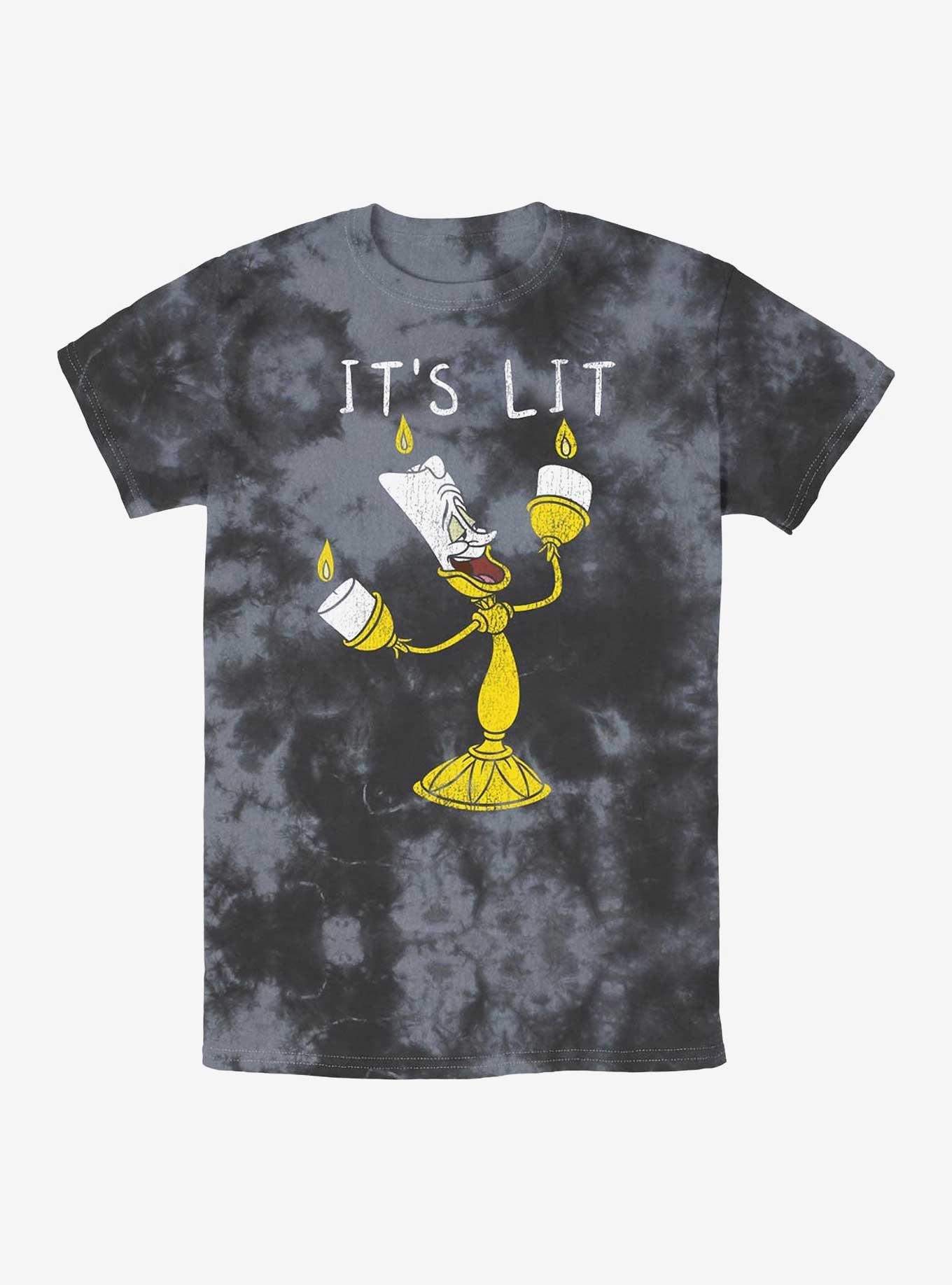 Disney Beauty And The Beast It's Lit Tie-Dye T-Shirt, , hi-res