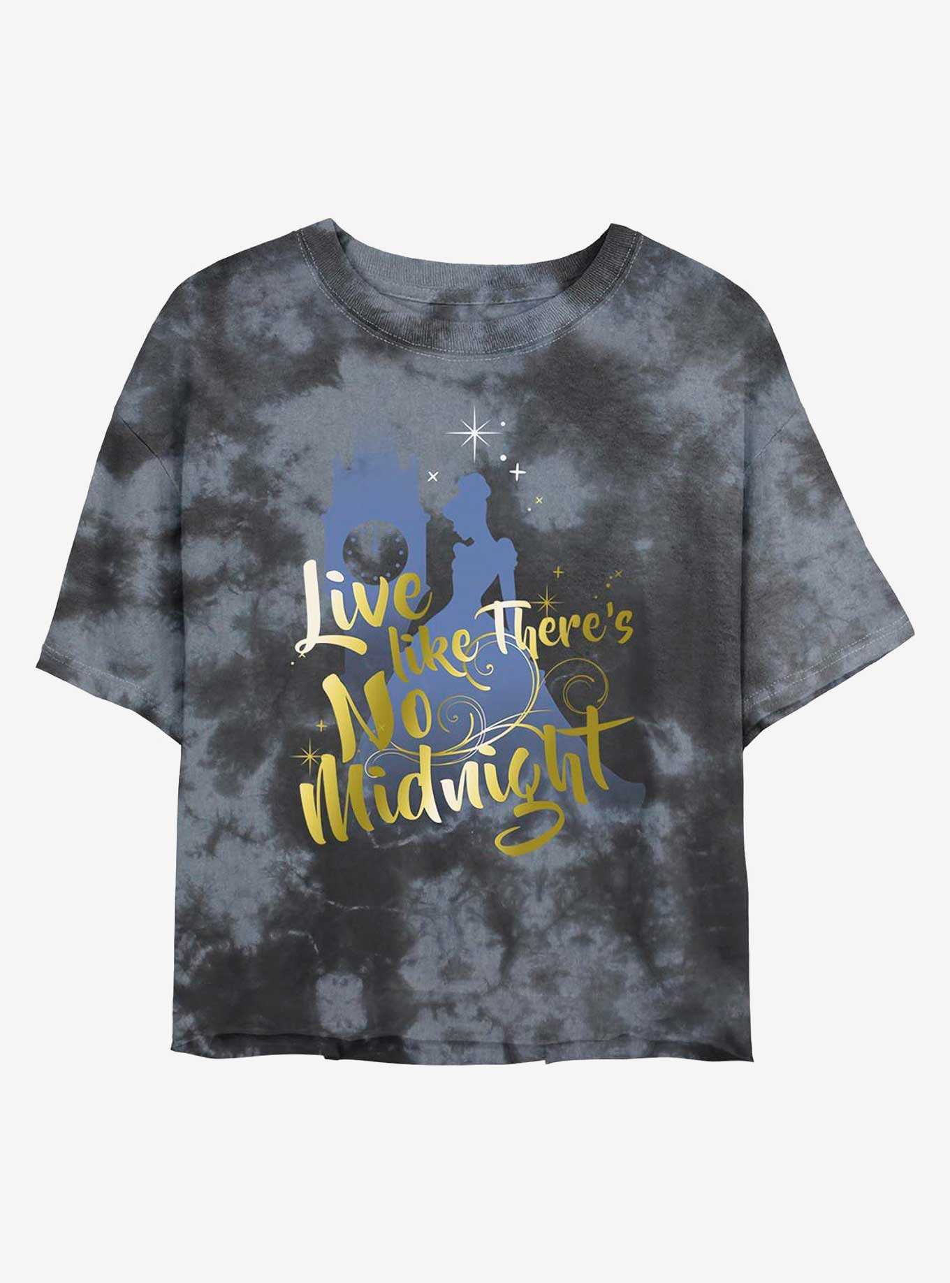 Disney Cinderella Live Like There's No Midnight Tie-Dye Womens Crop T-Shirt, , hi-res