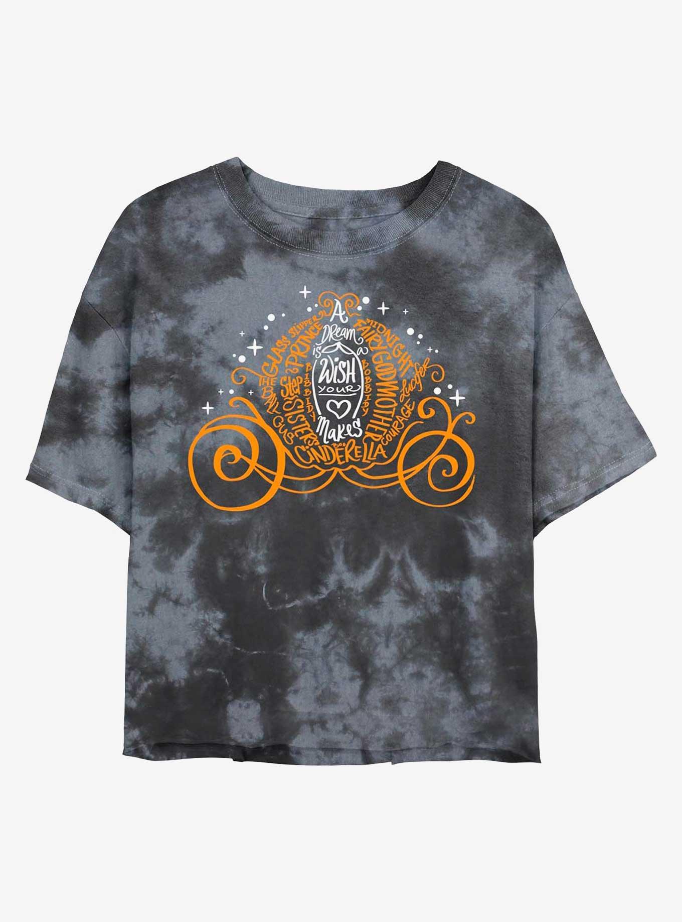 Disney Cinderella Magical Pumpkin Carriage Tie-Dye Womens Crop T-Shirt, , hi-res