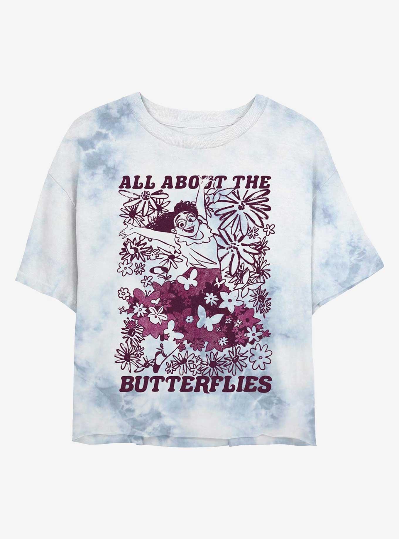Disney Encanto All About The Butterflies Tie-Dye Womens Crop T-Shirt, , hi-res