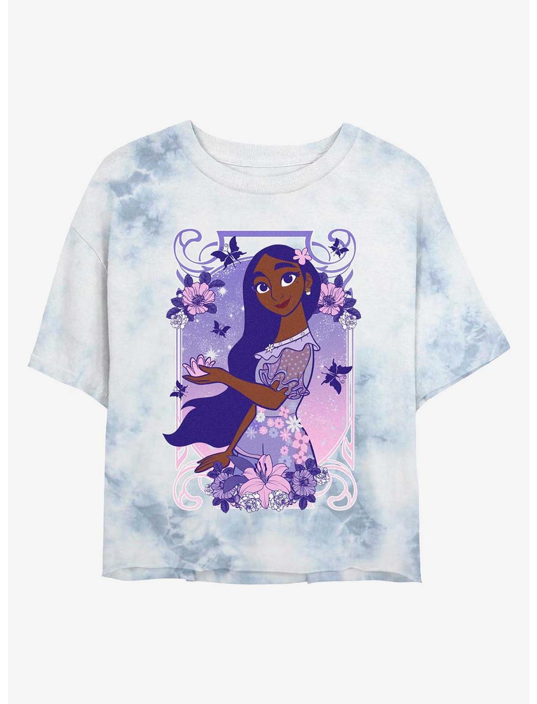 Disney Encanto Effortless Isabella Tie-Dye Womens Crop T-Shirt, WHITEBLUE, hi-res