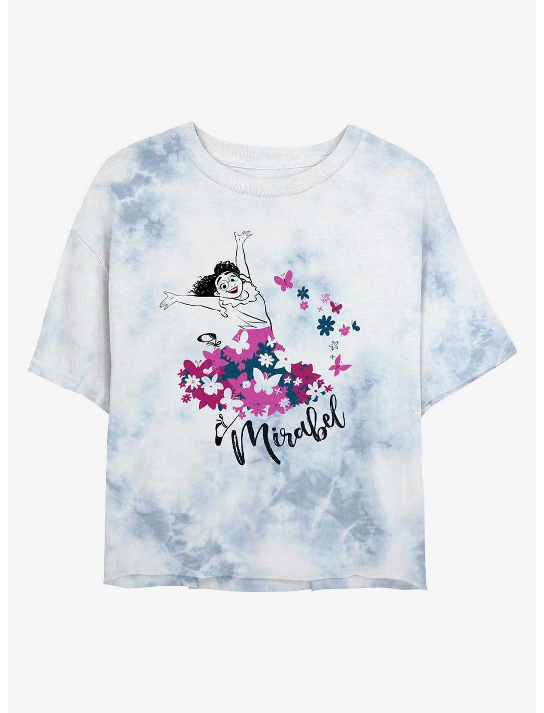 Disney Encanto Mirabel Butterfly Portrait Tie-Dye Womens Crop T-Shirt, WHITEBLUE, hi-res