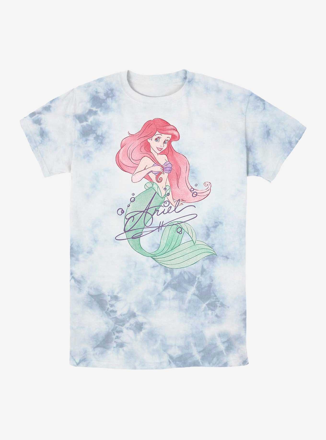 Disney The Little Mermaid Signed Ariel Tie-Dye T-Shirt Tees