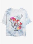 Disney The Little Mermaid Ariel Drawing Logo  Tie-Dye Womens Crop T-Shirt, WHITEBLUE, hi-res