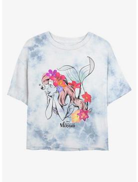 Plus Size Disney The Little Mermaid Ariel Drawing Logo  Tie-Dye Womens Crop T-Shirt, , hi-res
