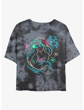 Disney The Little Mermaid Ariel Lights Tie-Dye Womens Crop T-Shirt, , hi-res