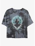 Disney The Little Mermaid Big Dreams Tie-Dye Womens Crop T-Shirt, BLKCHAR, hi-res