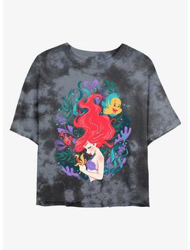 Plus Size Disney The Little Mermaid Leafy Ariel Tie-Dye Womens Crop T-Shirt, , hi-res