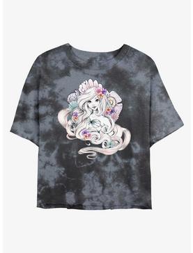 Plus Size Disney The Little Mermaid Mermaid Shells Tie-Dye Womens Crop T-Shirt, , hi-res