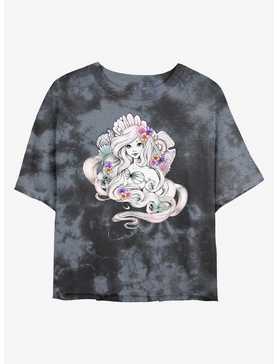 Disney The Little Mermaid Mermaid Shells Tie-Dye Womens Crop T-Shirt, , hi-res