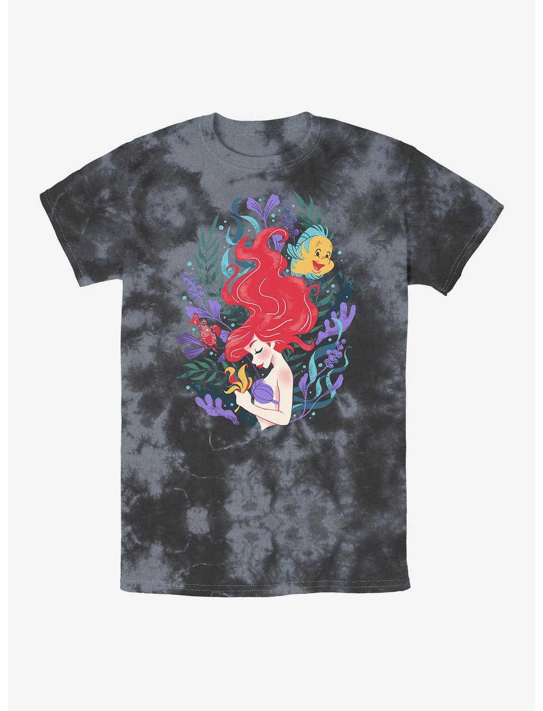 Disney The Little Mermaid Leafy Ariel Tie-Dye T-Shirt, BLKCHAR, hi-res