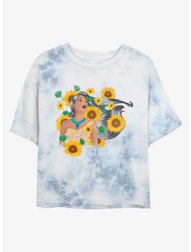 Disney Pocahontas Floral Portrait Tie-Dye Womens Crop T-Shirt, , hi-res