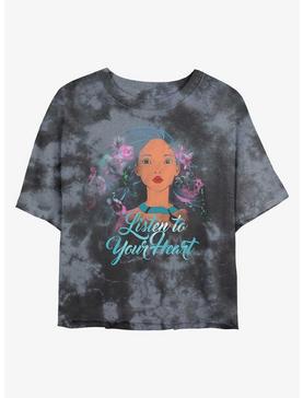 Disney Pocahontas Listen To Your Heart Tie-Dye Womens Crop T-Shirt, , hi-res