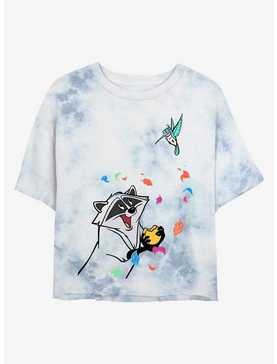 Disney Pocahontas Meeko And Flit Tie-Dye Womens Crop T-Shirt, , hi-res