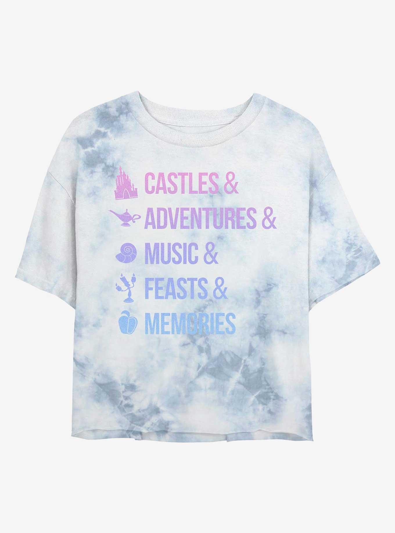 Disney Princesses Just Disney Things Tie-Dye Womens Crop T-Shirt, WHITEBLUE, hi-res