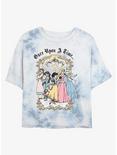 Disney Princesses Vintage Group Tie-Dye Womens Crop T-Shirt, WHITEBLUE, hi-res