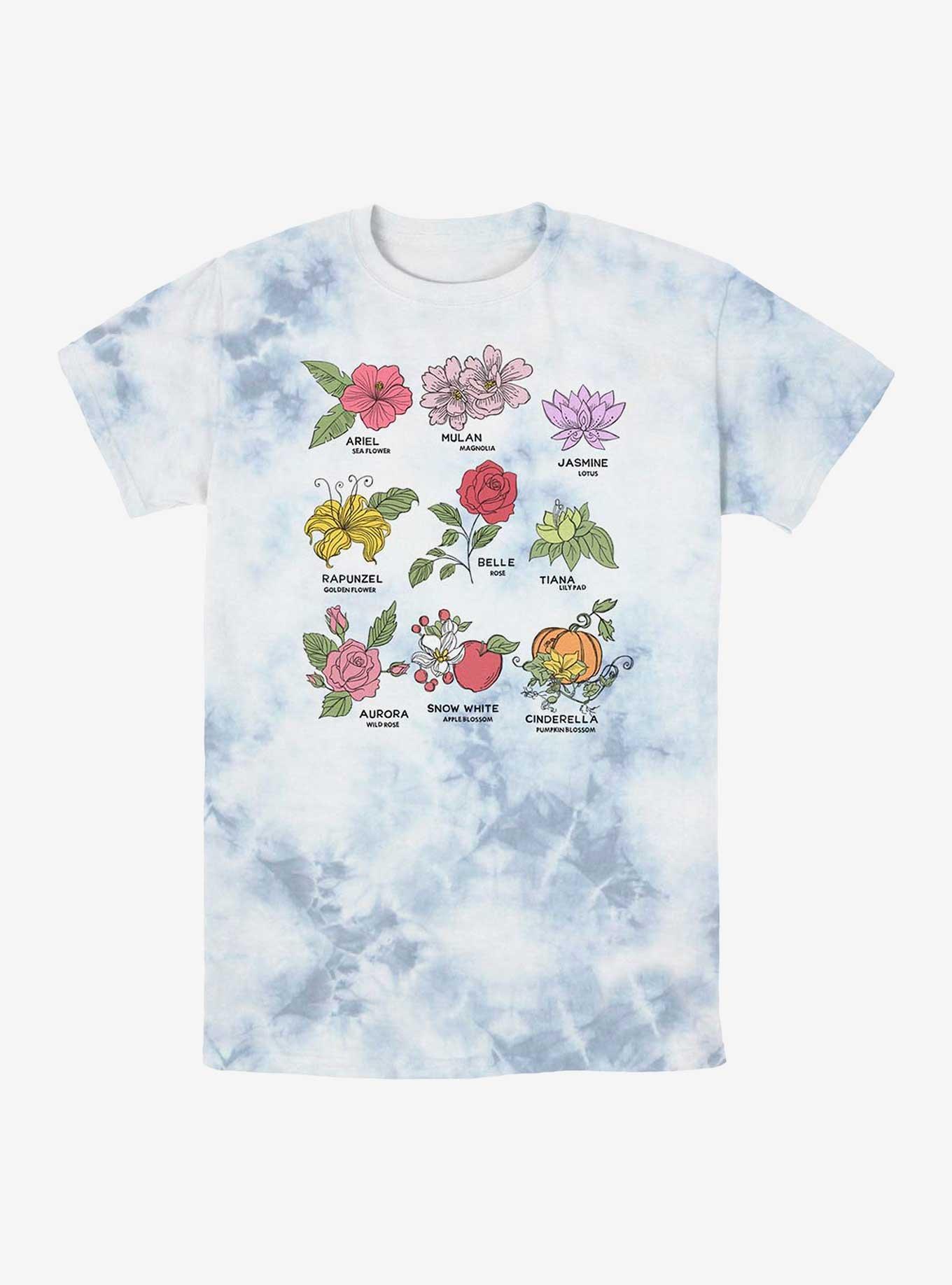 Disney Princesses Flowers Tie-Dye T-Shirt, WHITEBLUE, hi-res