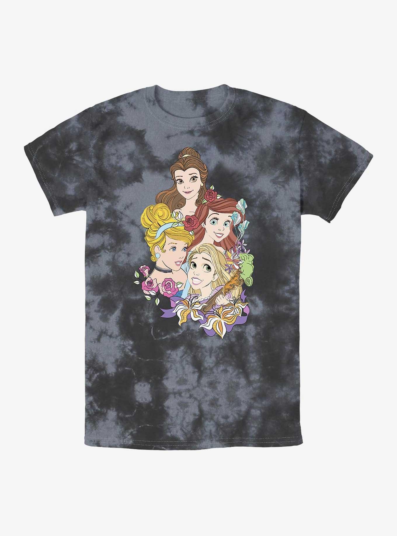 Disney Princesses Portrait Vignette Tie-Dye T-Shirt, BLKCHAR, hi-res