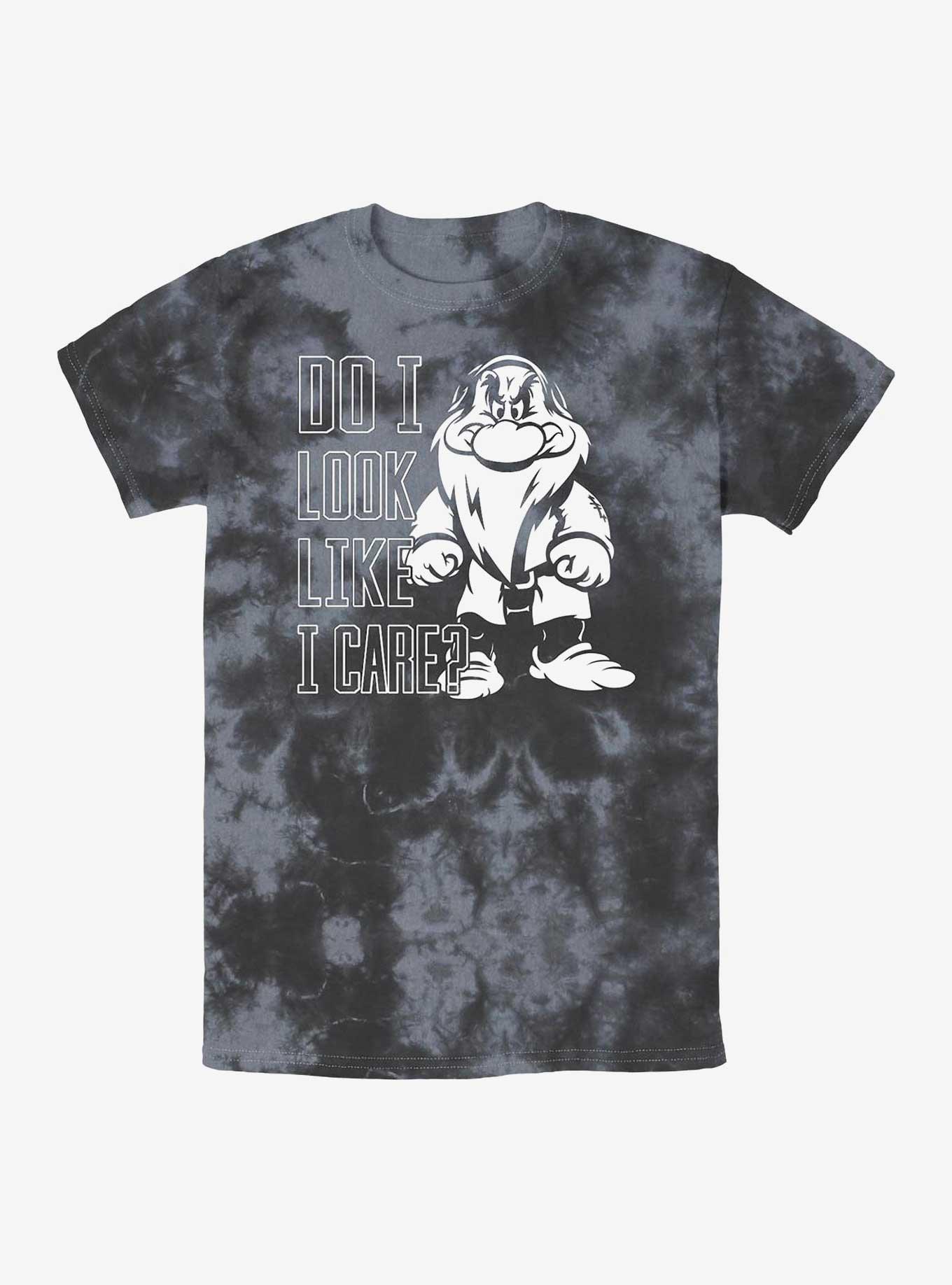 Disney Snow White And The Seven Dwarfs Don't Care Tie-Dye T-Shirt, BLKCHAR, hi-res