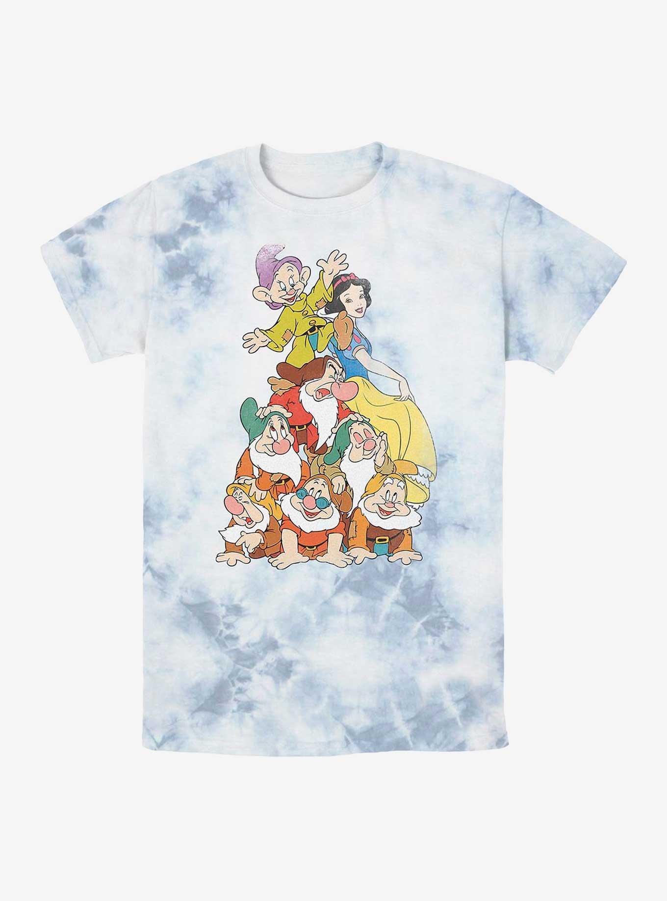 Disney Snow White And The Seven Dwarfs Squad Dwarf Stack Tie-Dye T-Shirt, , hi-res