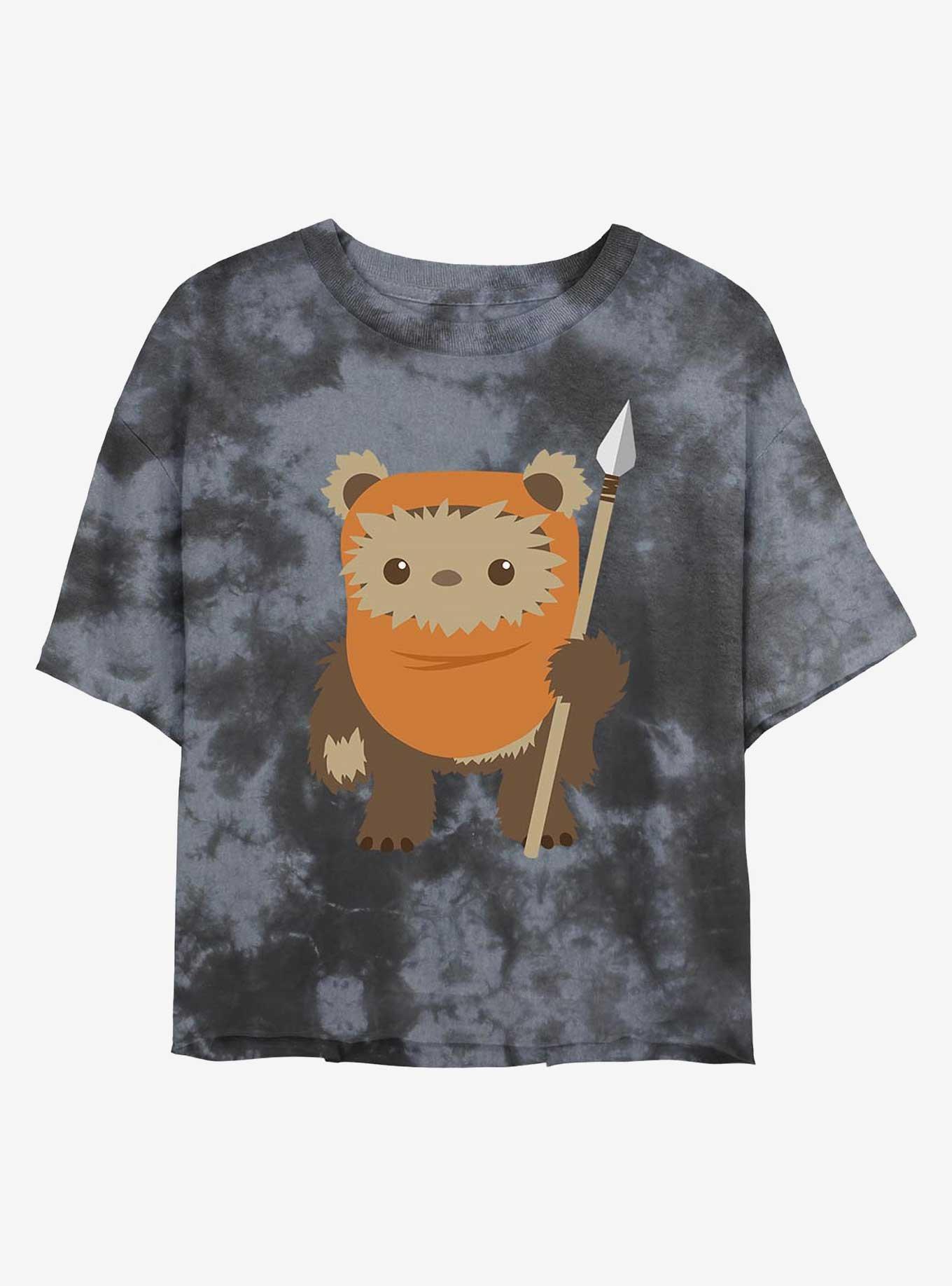 Star Wars Ewok Spear Tie-Dye Womens Crop T-Shirt, BLKCHAR, hi-res