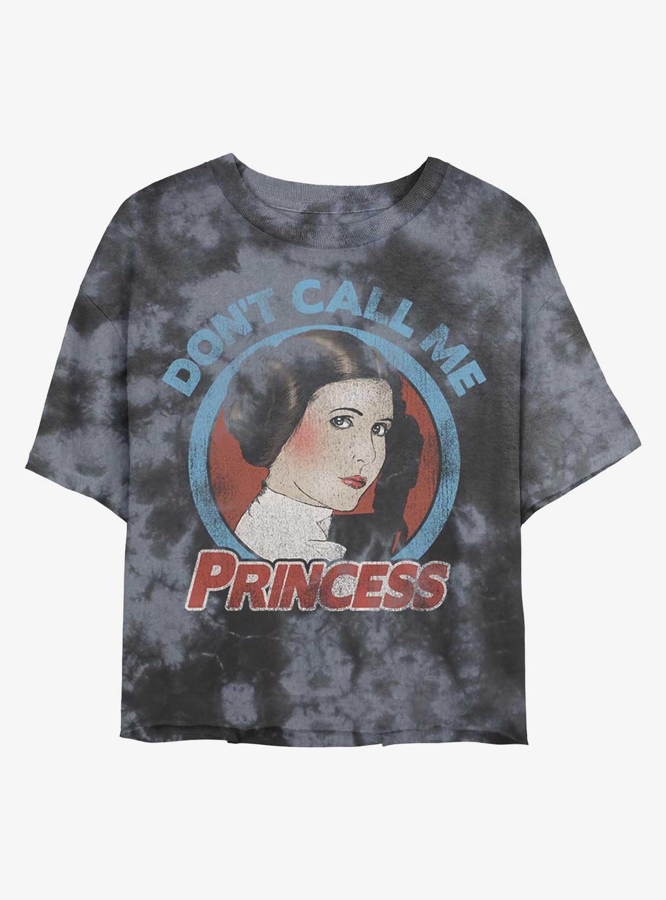 Star Wars Princess Leia Tie-Dye Womens Crop T-Shirt, BLKCHAR, hi-res
