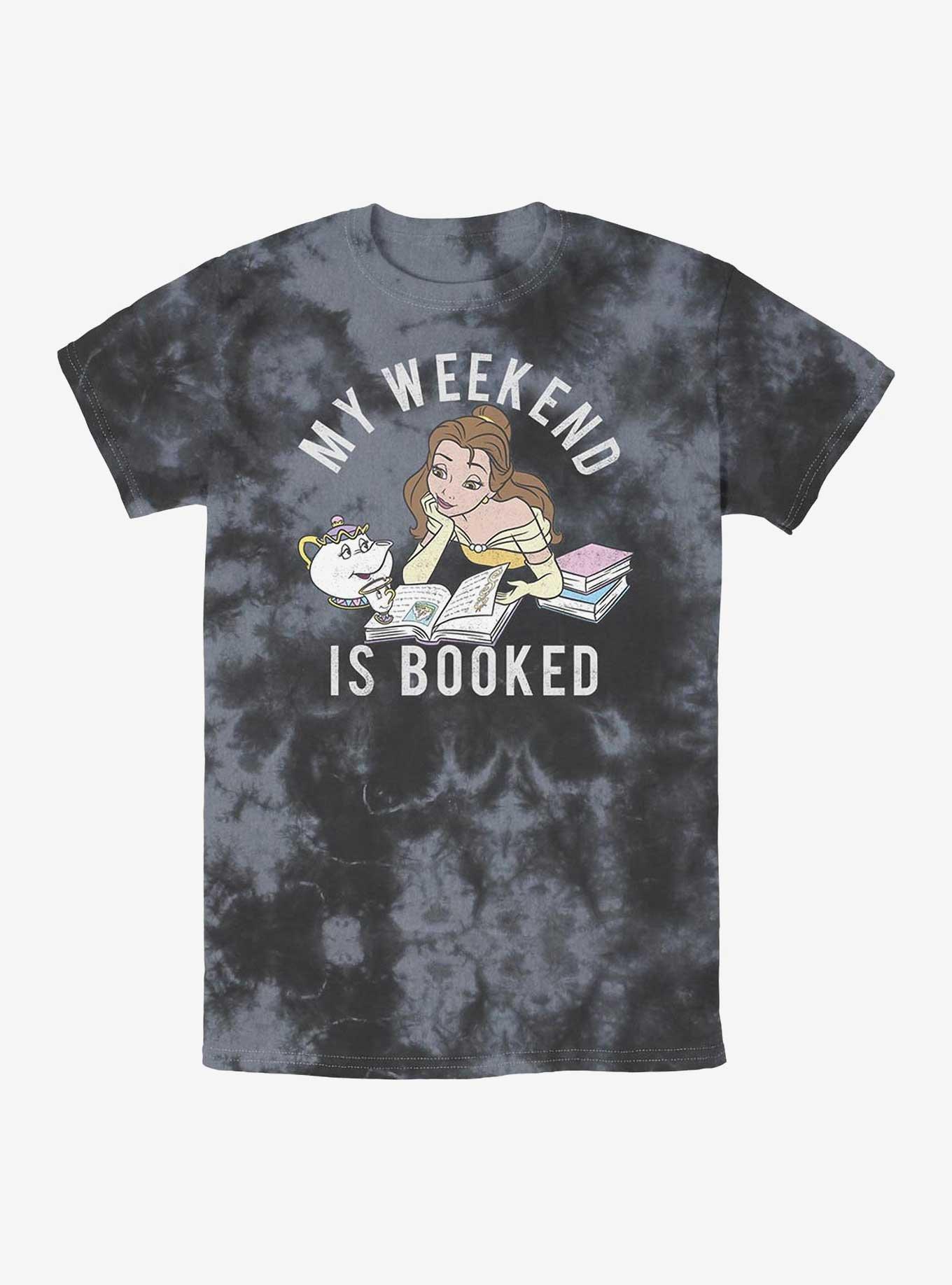 Disney Beauty And The Beast Booked Tie-Dye T-Shirt, BLKCHAR, hi-res view 1