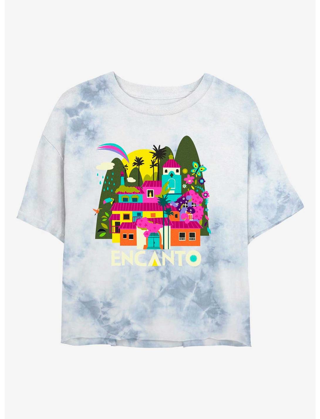 Disney Encanto Encanto House Logo Tie-Dye Womens Crop T-Shirt, WHITEBLUE, hi-res