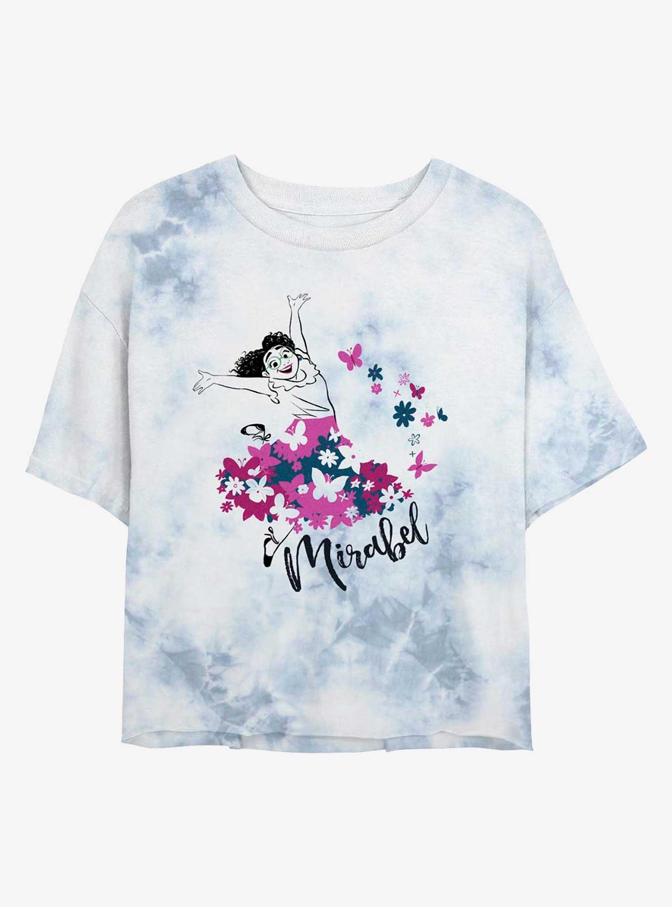 Disney Encanto Mirabel Butterfly Portrait Tie-Dye Womens Crop T-Shirt, WHITEBLUE, hi-res