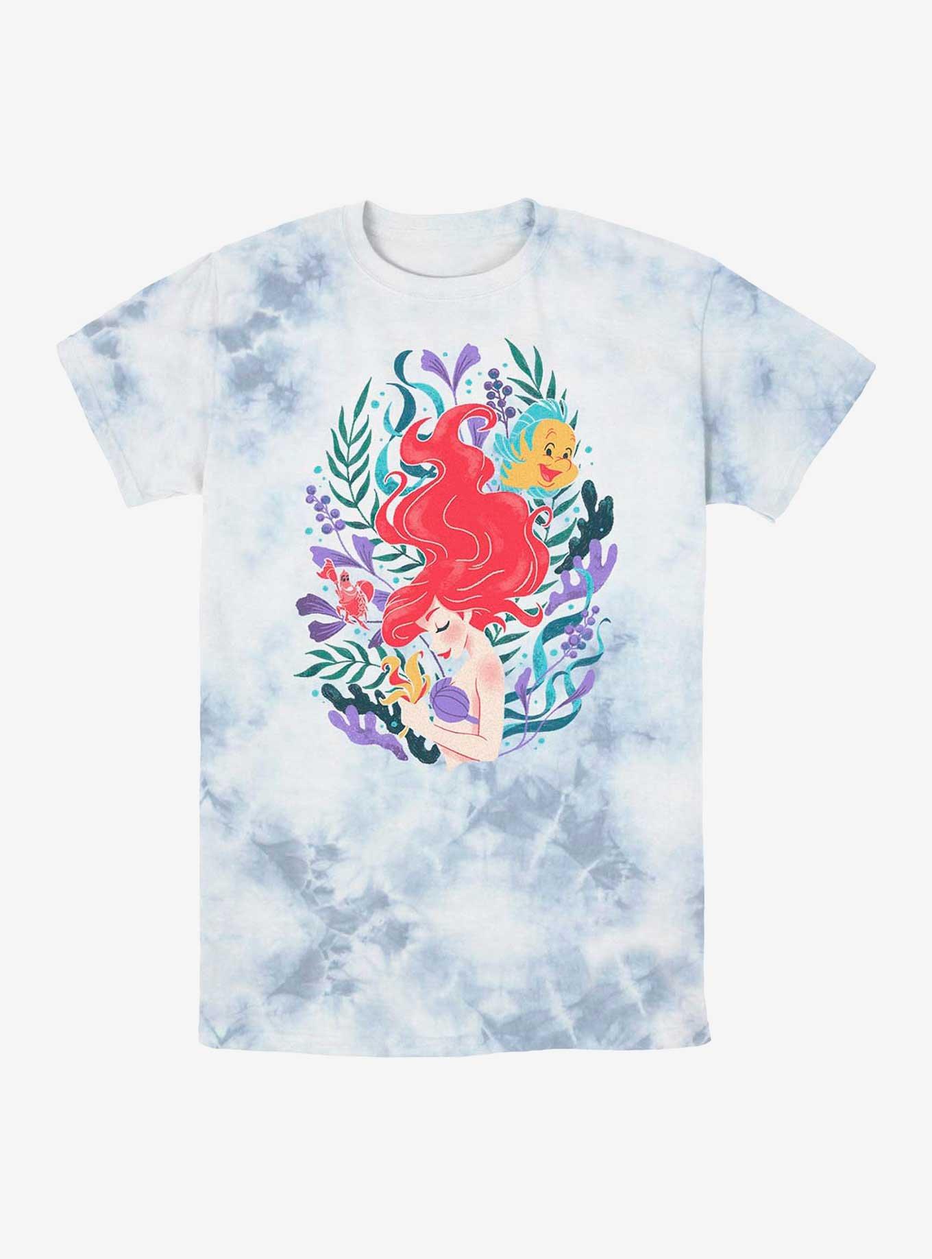 Disney The Little Mermaid Leafy Ariel Tie-Dye T-Shirt, WHITEBLUE, hi-res