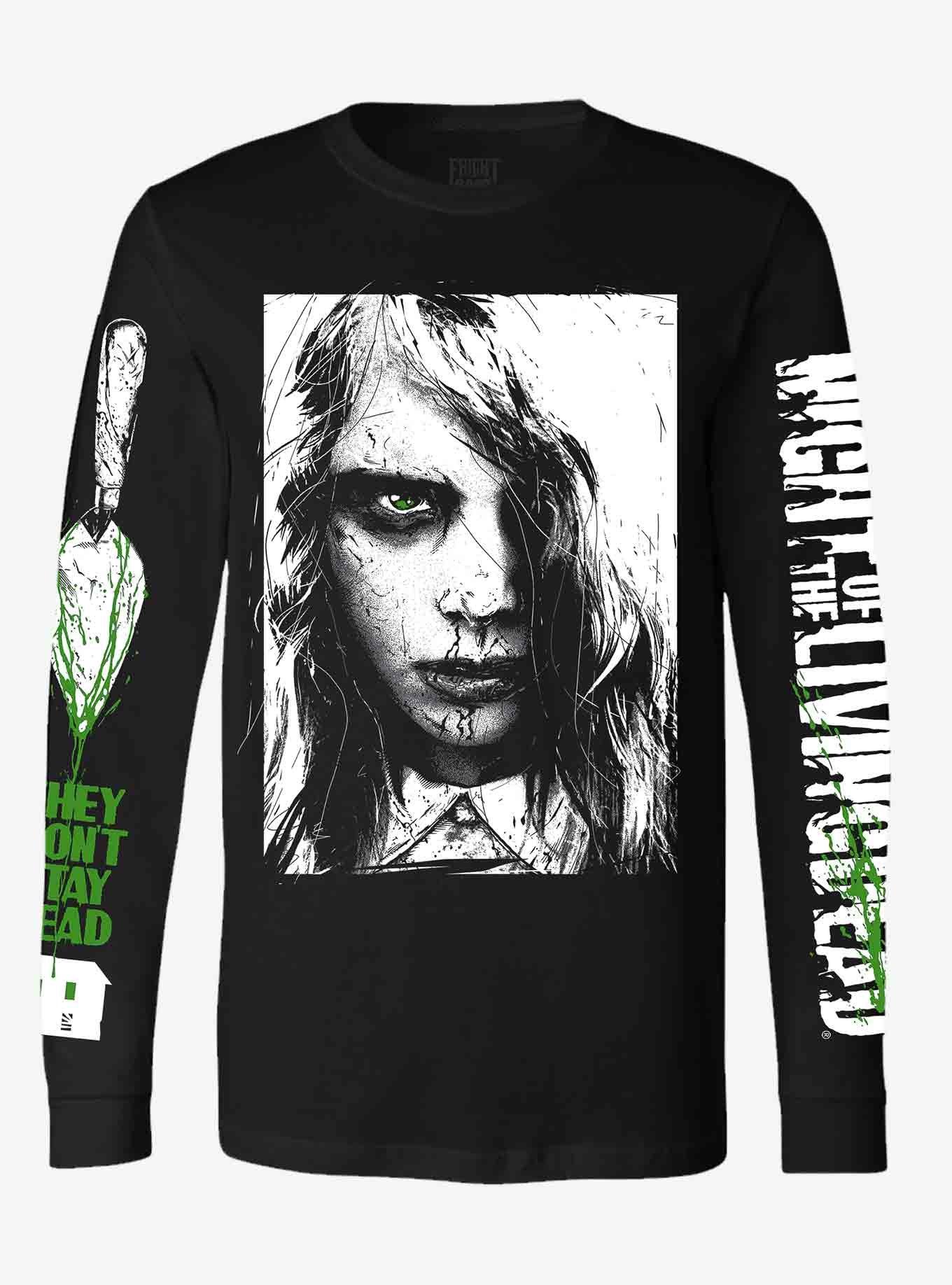 Night Of The Living Dead Zombie Long-Sleeve T-Shirt, BLACK, hi-res