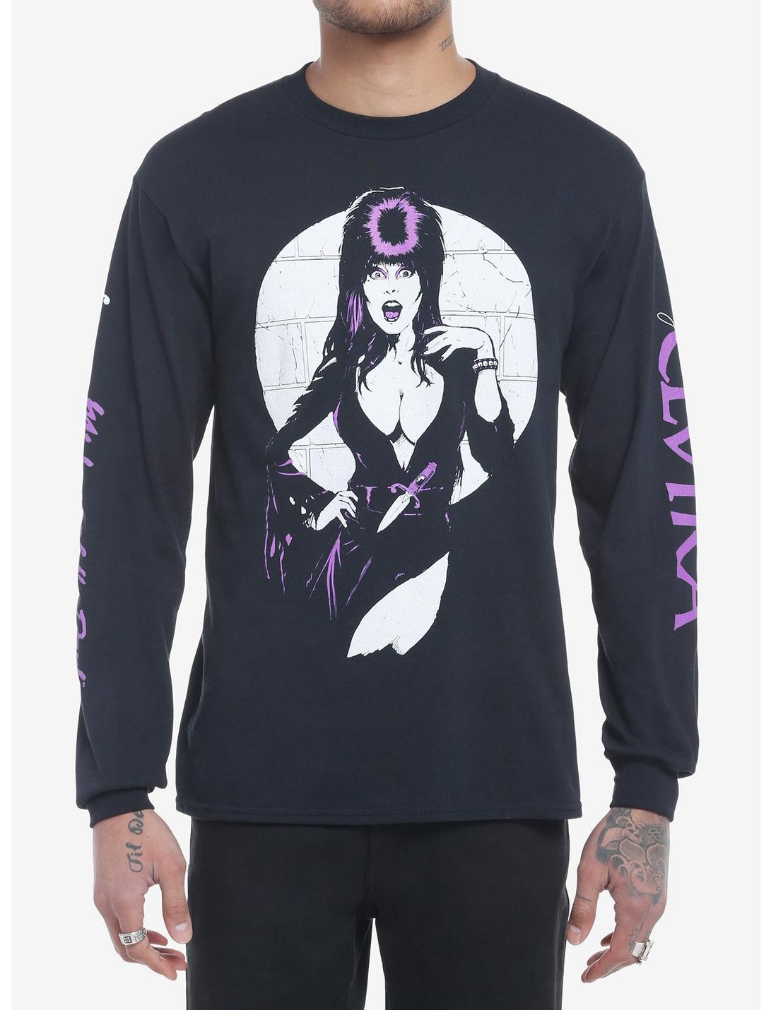 Elvira Mistress Of The Dark Long-Sleeve T-Shirt By Fright Rags, BLACK, hi-res